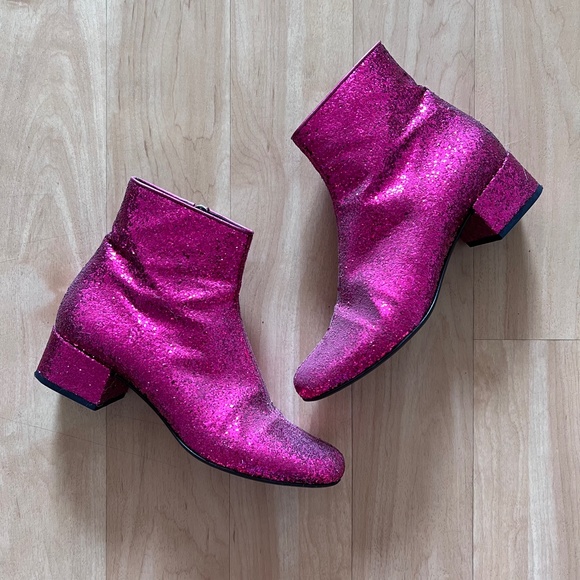 SAINT LAURENT Babies Glitter Ankle Boots - 37 - Picture 2 of 6